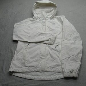 The North Face Resolve Jacket‎ Womens Medium White Hooded Waterproof Full Zip